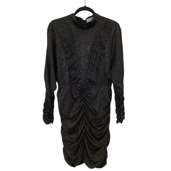 Hunter Bell Ariana Ruched Dress In Onyx Black Jacquard Size 12 - Picture 4 of 16